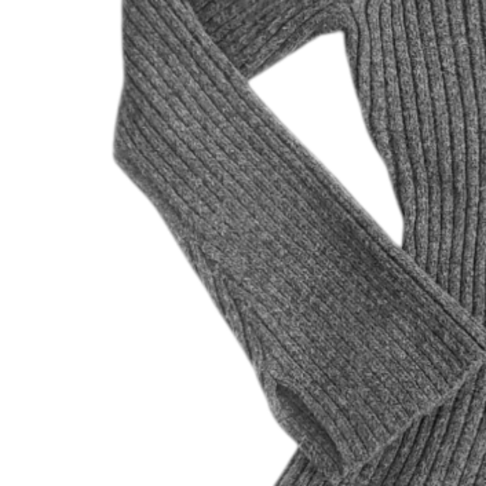H&M Wool Long Sleeve Gray Sweater Dress Midi Knee Length Soft Stretch Size 16/18 - Picture 3 of 7